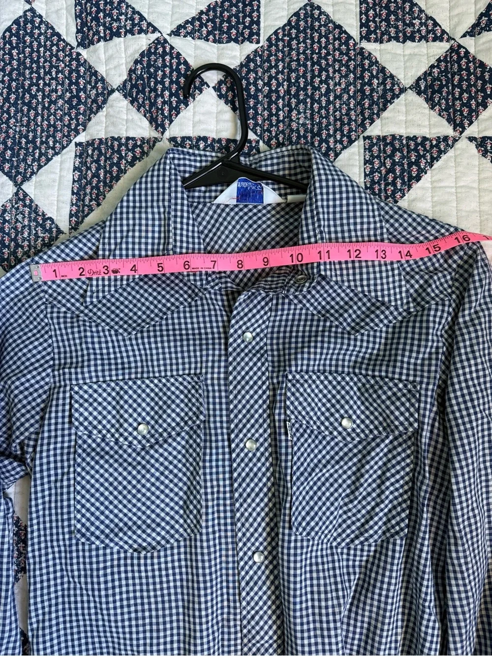 Vintage Levi's Black and White Gingham Button-Down Shirt